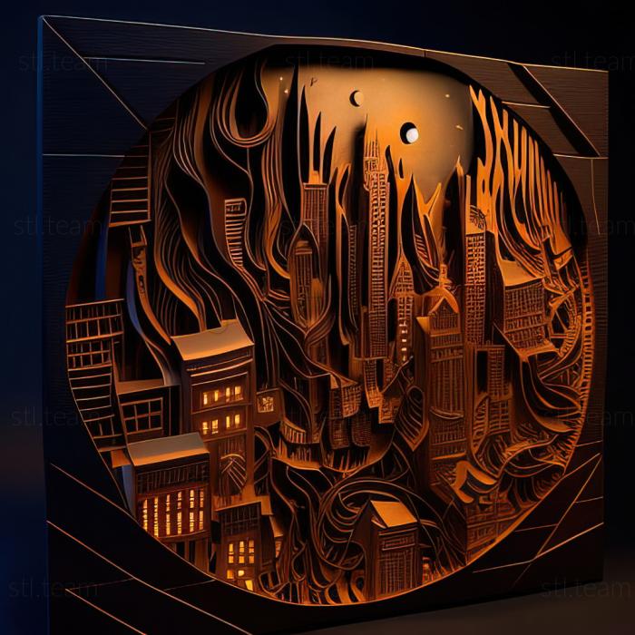3D модель Нічне місто (STL)